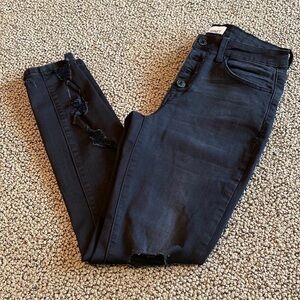 Vervet Distressed Skinny Jeans, Women's Size 26, Black, Like New